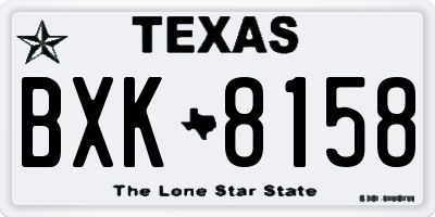 TX license plate BXK8158