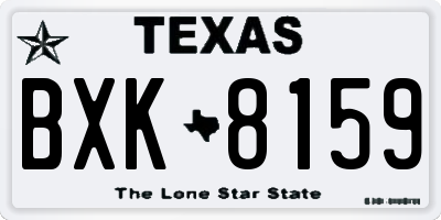 TX license plate BXK8159