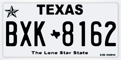 TX license plate BXK8162
