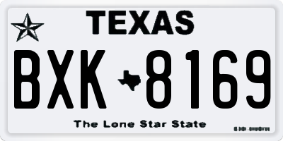 TX license plate BXK8169
