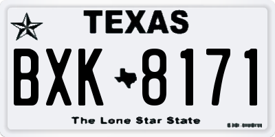 TX license plate BXK8171