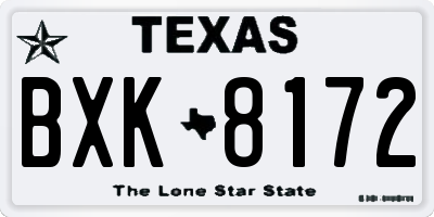 TX license plate BXK8172