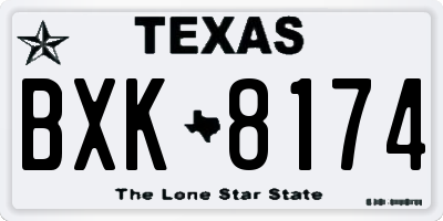 TX license plate BXK8174