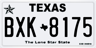 TX license plate BXK8175