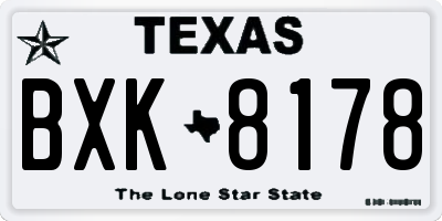 TX license plate BXK8178