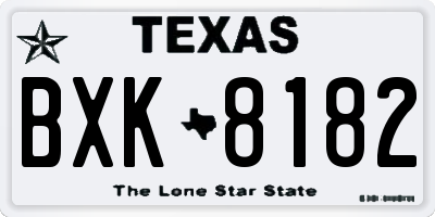 TX license plate BXK8182