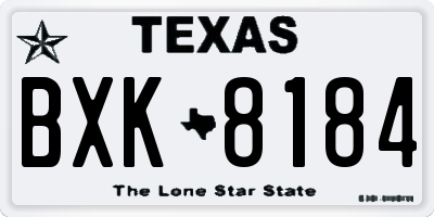 TX license plate BXK8184