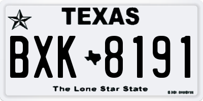 TX license plate BXK8191