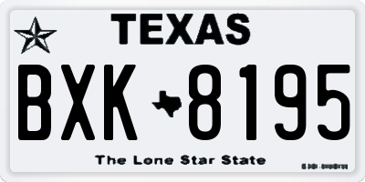TX license plate BXK8195
