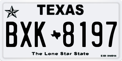 TX license plate BXK8197