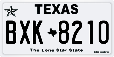 TX license plate BXK8210