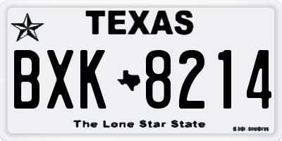 TX license plate BXK8214