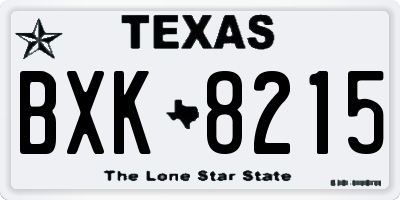 TX license plate BXK8215