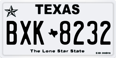 TX license plate BXK8232