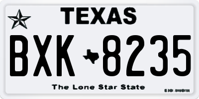 TX license plate BXK8235