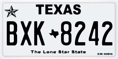 TX license plate BXK8242