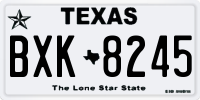 TX license plate BXK8245