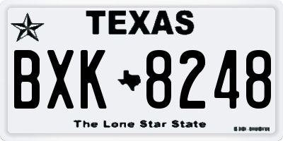 TX license plate BXK8248