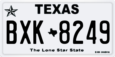 TX license plate BXK8249
