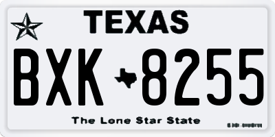 TX license plate BXK8255