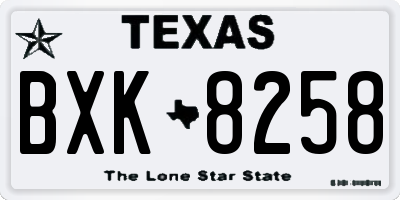TX license plate BXK8258