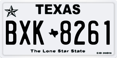 TX license plate BXK8261