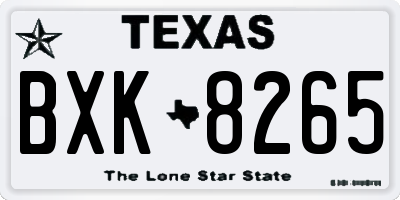 TX license plate BXK8265