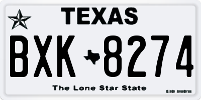 TX license plate BXK8274