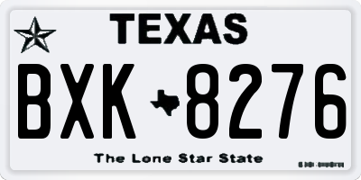 TX license plate BXK8276