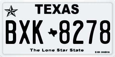 TX license plate BXK8278