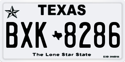 TX license plate BXK8286