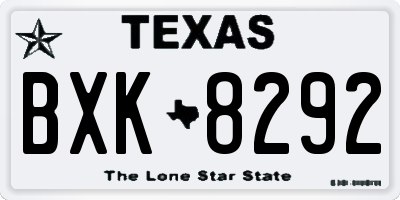 TX license plate BXK8292