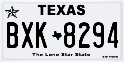 TX license plate BXK8294