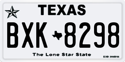 TX license plate BXK8298