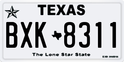 TX license plate BXK8311