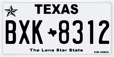 TX license plate BXK8312