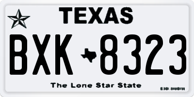 TX license plate BXK8323