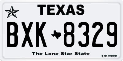TX license plate BXK8329