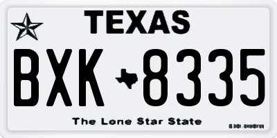 TX license plate BXK8335