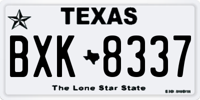 TX license plate BXK8337