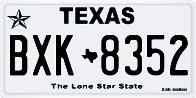 TX license plate BXK8352