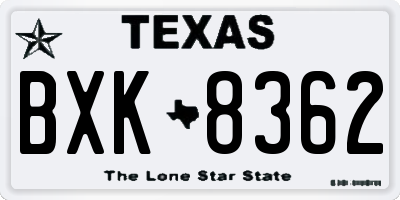 TX license plate BXK8362