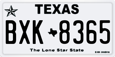 TX license plate BXK8365