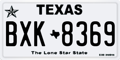 TX license plate BXK8369