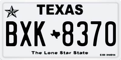 TX license plate BXK8370