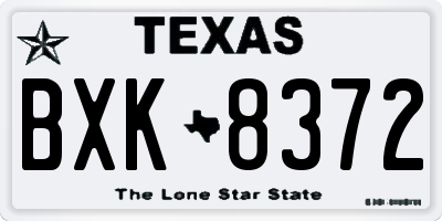 TX license plate BXK8372