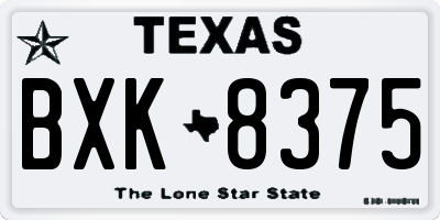 TX license plate BXK8375