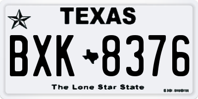 TX license plate BXK8376