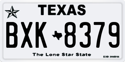 TX license plate BXK8379