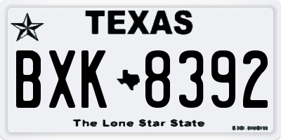 TX license plate BXK8392